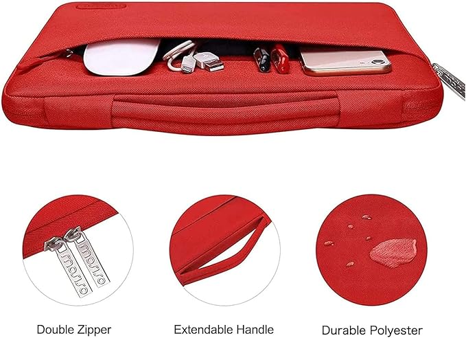MOSISO Compatible with MacBook Air 13 inch Case M5 2026 M4 2025 M3 M2 2024-2022 A3449 A3240 A3113 A2681,Hard Shell&Sleeve Bag&Keyboard Skin&Webcam Cover&ScreenFilm for MacBook Air 13.6, Red