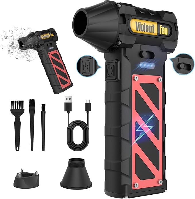 Electric Air Duster-Compressed Air Duster,60mph Wind Stepless Speed Canned Air for PC/Compute/Electronics/Home&Car Cleaning, 150000RPM Air Blower to Spray Air Can Dust Off Keyboard Cleaner (Black)