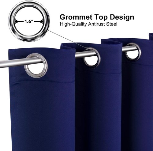ChrisDowa Small Window Curtains - Grommet Thermal Insulated Room Darkening Panels, Navy Blue (2 Panels, 29 x 40 Inch)