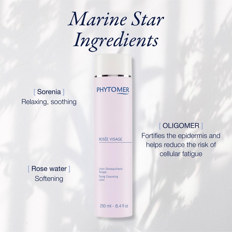 PHYTOMER Rosée Visage Face Toning Cleansing Lotion | All in One Cleanser, Makeup Remover & Toner | Gentle, Alcohol-Free Formula with Rose Water for Soft, Supple Skin (250 ml)