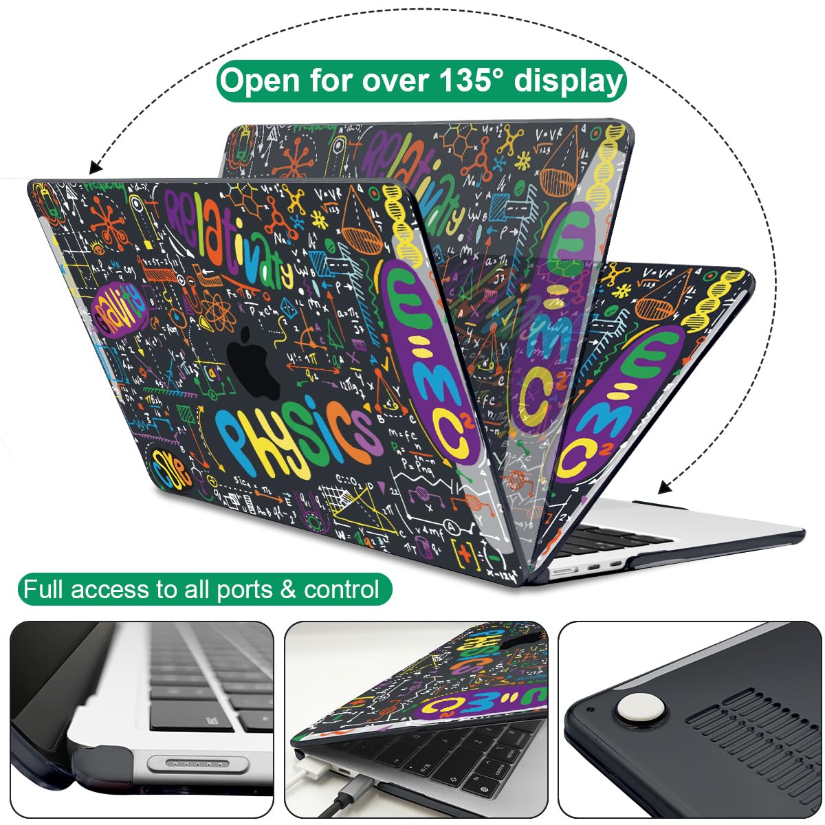 LCMOCICO for MacBook Air 13 Inch Case 2026 2025 2024 2023 2022 Release M5 A3449 M4 A3240 M3 A3113 M2 A2681, Scratch Resistant Plastic Hard Shell Case for MacBook Air 13.6 M5, Physical Chemistry1