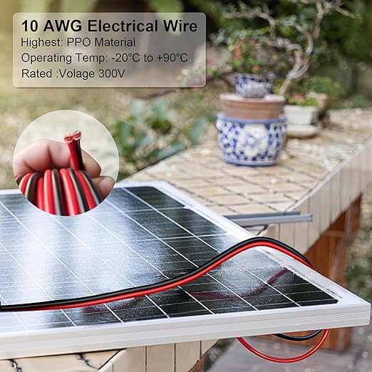Shirbly 10 Gauge Wire 200FT Tinned Copper Wire-2 Conductor Parallel Wire Insulated Stranded Wire for Solar Panel Car Audio Automotive Low Voltage Electrical Wire for LED Lighting (10AWG 200FT)