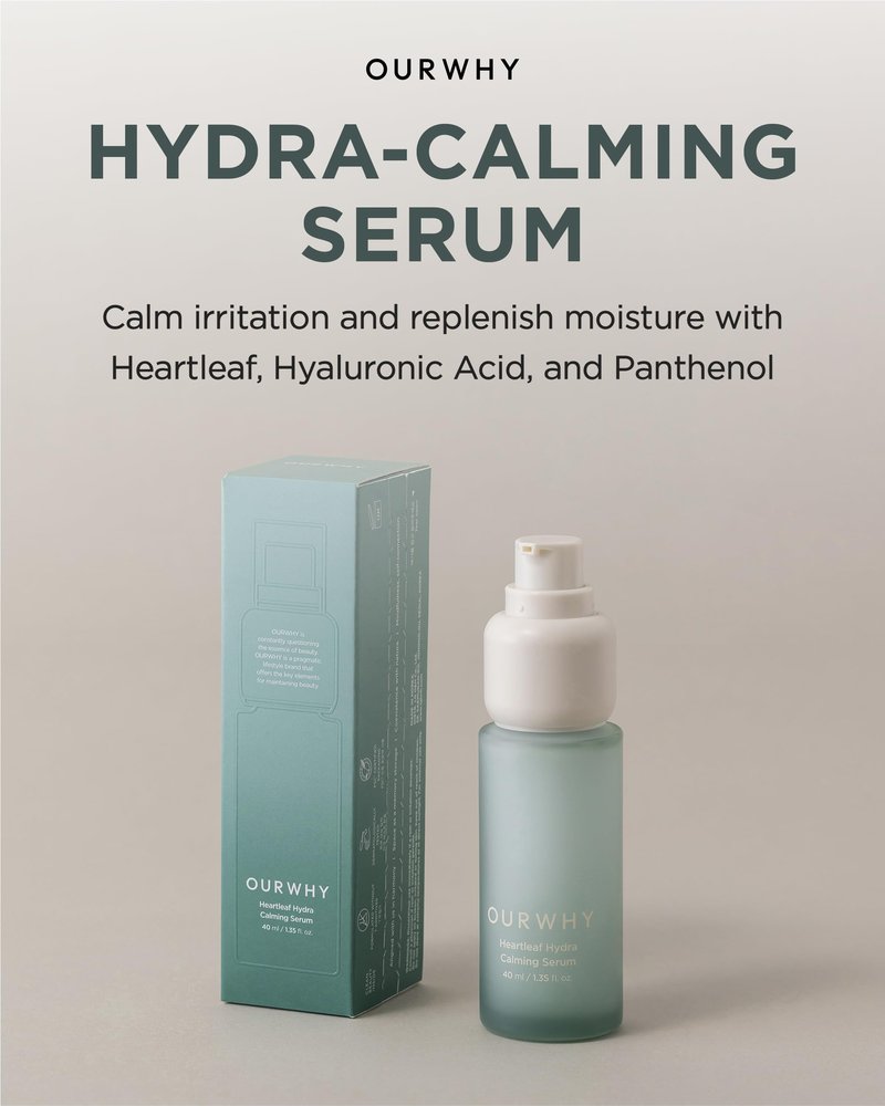 OURWHY Heartleaf Hydra Calming Serum (1.35fl oz) - Soothing & Hydrating Serum for Sensitive Skin. With Heartleaf Extract, Hyaluronic Acid & Panthenol