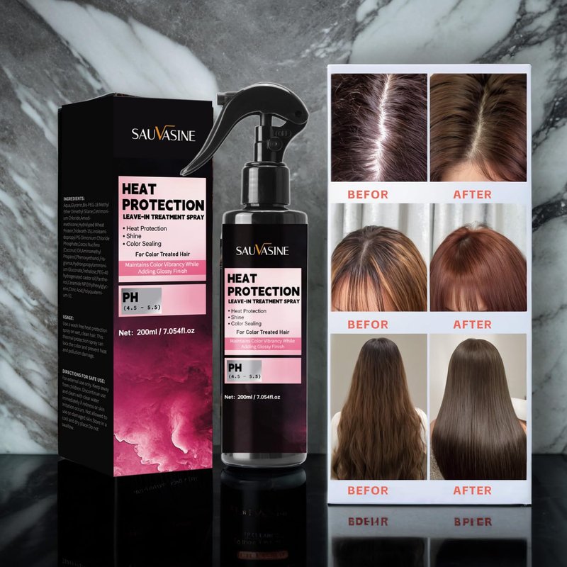 Lanthome Heat Protection Leave-In Treatment Spray Heat Protection 450°F Heat Protect Spray For Damage Repair & Protection from Heat Damage,Color Sealing for Color Treated Hair 200mL/7.054fl.Oz