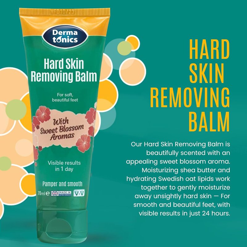 Dermatonics Hard Skin & Callus Removing Balm | 10% Urea & Sakura Blossom - Moisturizing Formula for Feet, Hands & Elbows - 2.37 fl oz Tube
