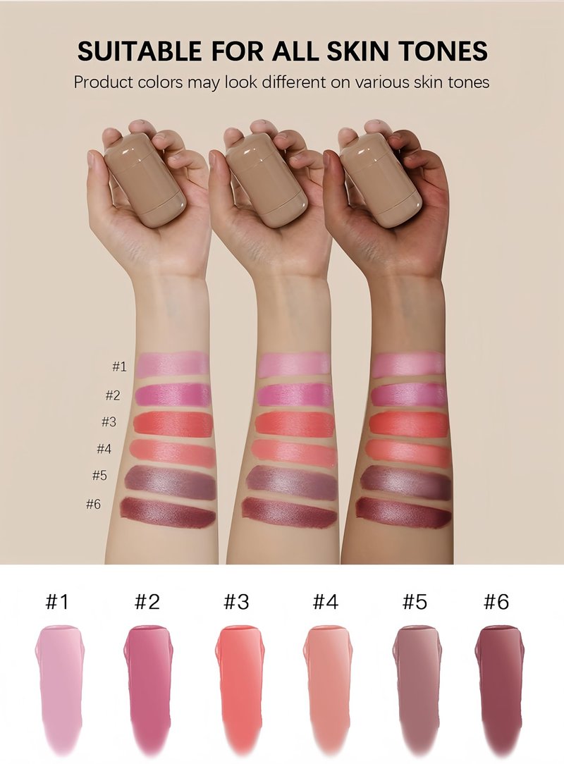 MAEPEOR Matte Blush Stick Creamy Natural Looking Finish Face Blush Long-Lasting Lightweight Buildable Blushes Stick for Cheeks (03 Bright Coral)