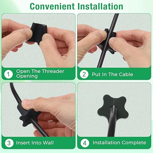 EASYEAH 2pc Starlink Cable Grommet 5/8" Silicone Waterproof Wall Hole Pass Through Split Cable Bushings for TV Wire Ethernet Cord, Starlink Cable Routing Kit Accessories, 27.6mm/1.09" Ht, Black