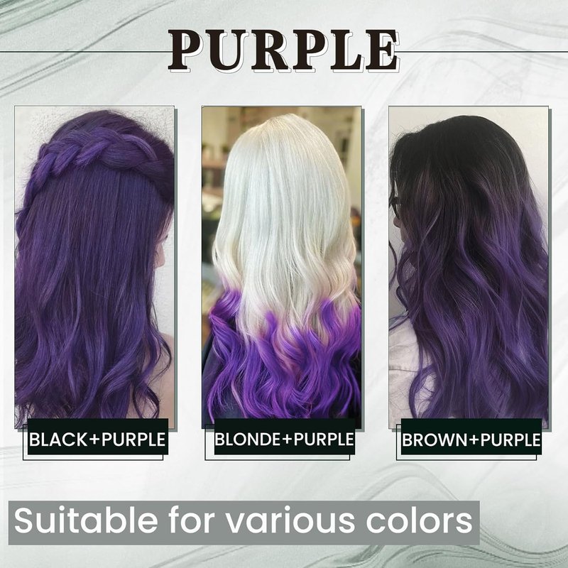 RUNATURE I Tip Hair Extensions - Purple Highlight Human Hair | 16 Inch, 20g, Soft & Smooth for Easy Maintenance