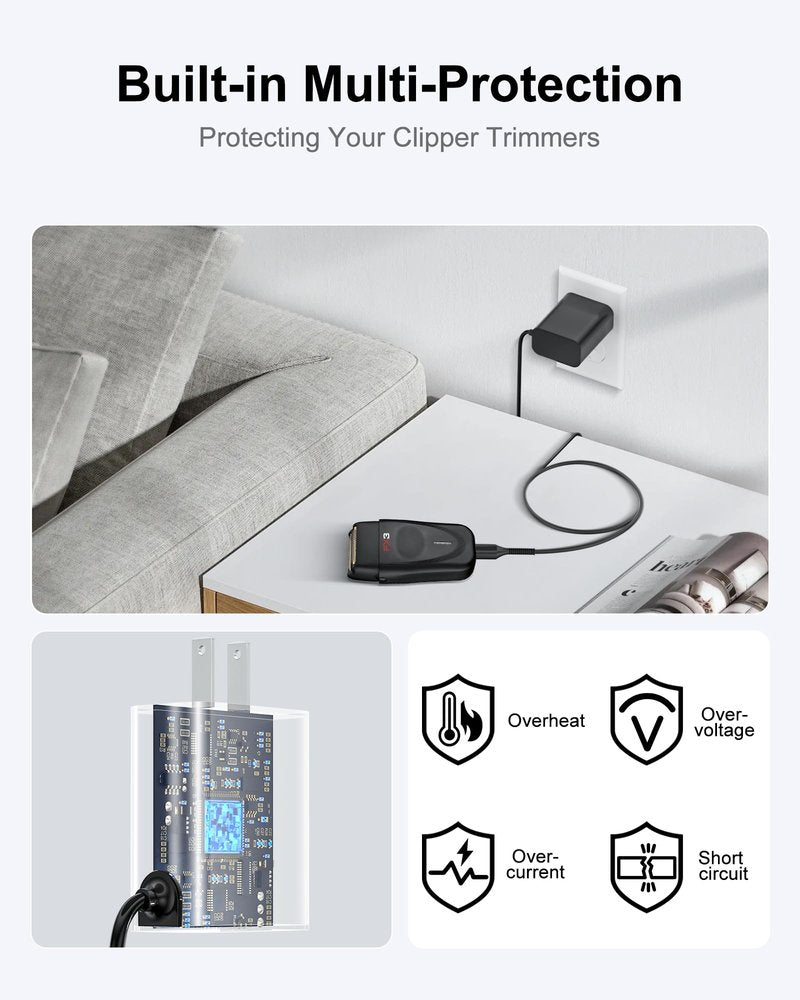 VHBW 4.5V for Babyliss Pro Trimmer Charger Cord Compatible with BaBylissPRO FXFS2/FXX3S Trimmer & Clipper 6FT Charging Power Cord