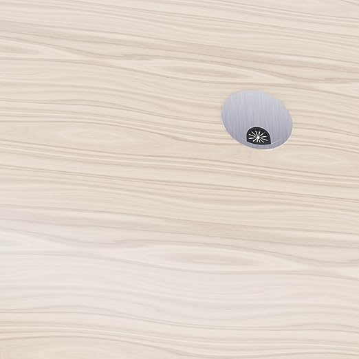 Skweawert Desk Grommet 2-1/8 Inch 53mm, Zinc Alloy Computer Desk Wire Hole Cover, Office Desktop Cord Cable Hole Metal Ring, Brushed Silver