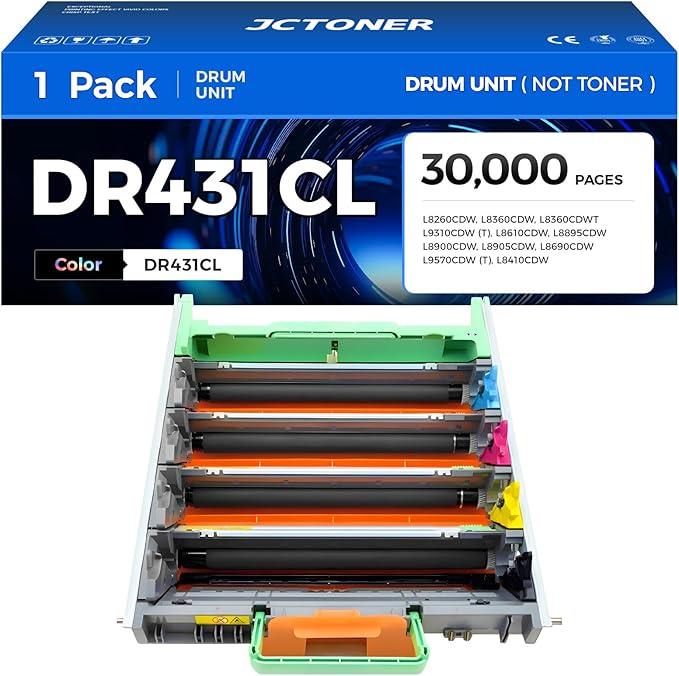 JCTONER DR431CL Drum Unit High Yield Replacement Compatible for DR-431CL Imaging Drum Compatible with Printer