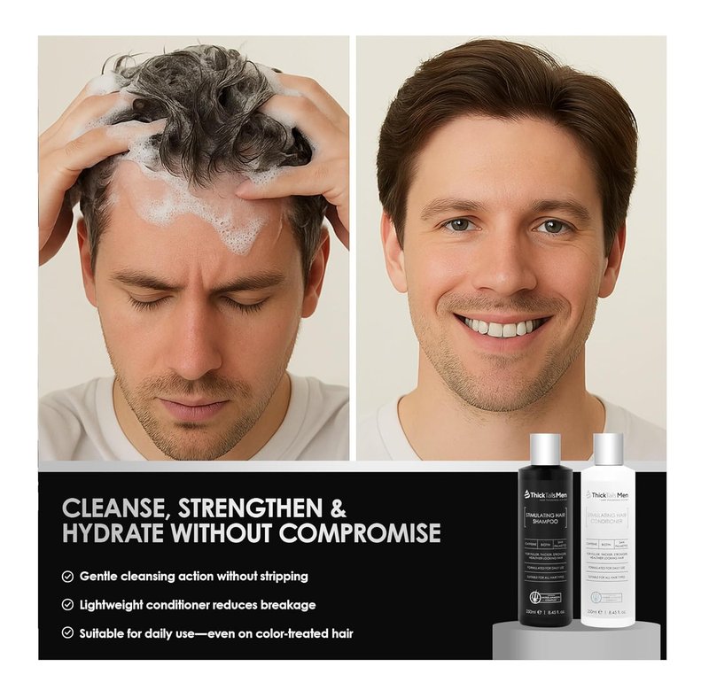Men's Hair Growth Shampoo & Conditioner Set - Caffeine, Biotin & Saw Palmetto | Sulfate-Free, Vegan, 2-Piece System