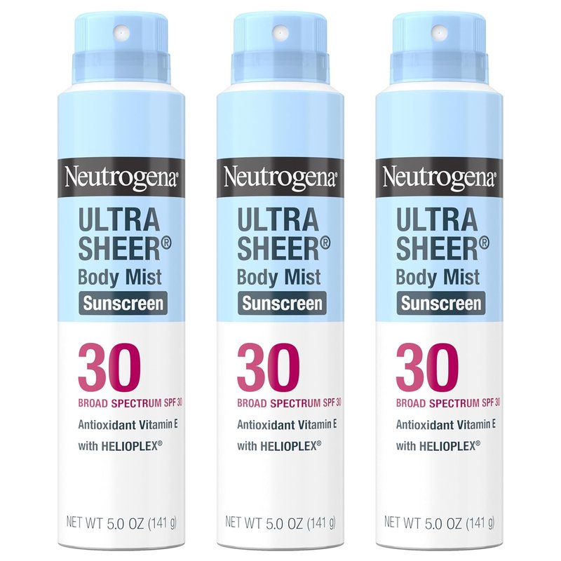 Neutrogena Ultra Sheer Sunscreen Spray SPF 30 - Lightweight, Non-Greasy UVA/UVB Protection | 5 oz, Pack of 3