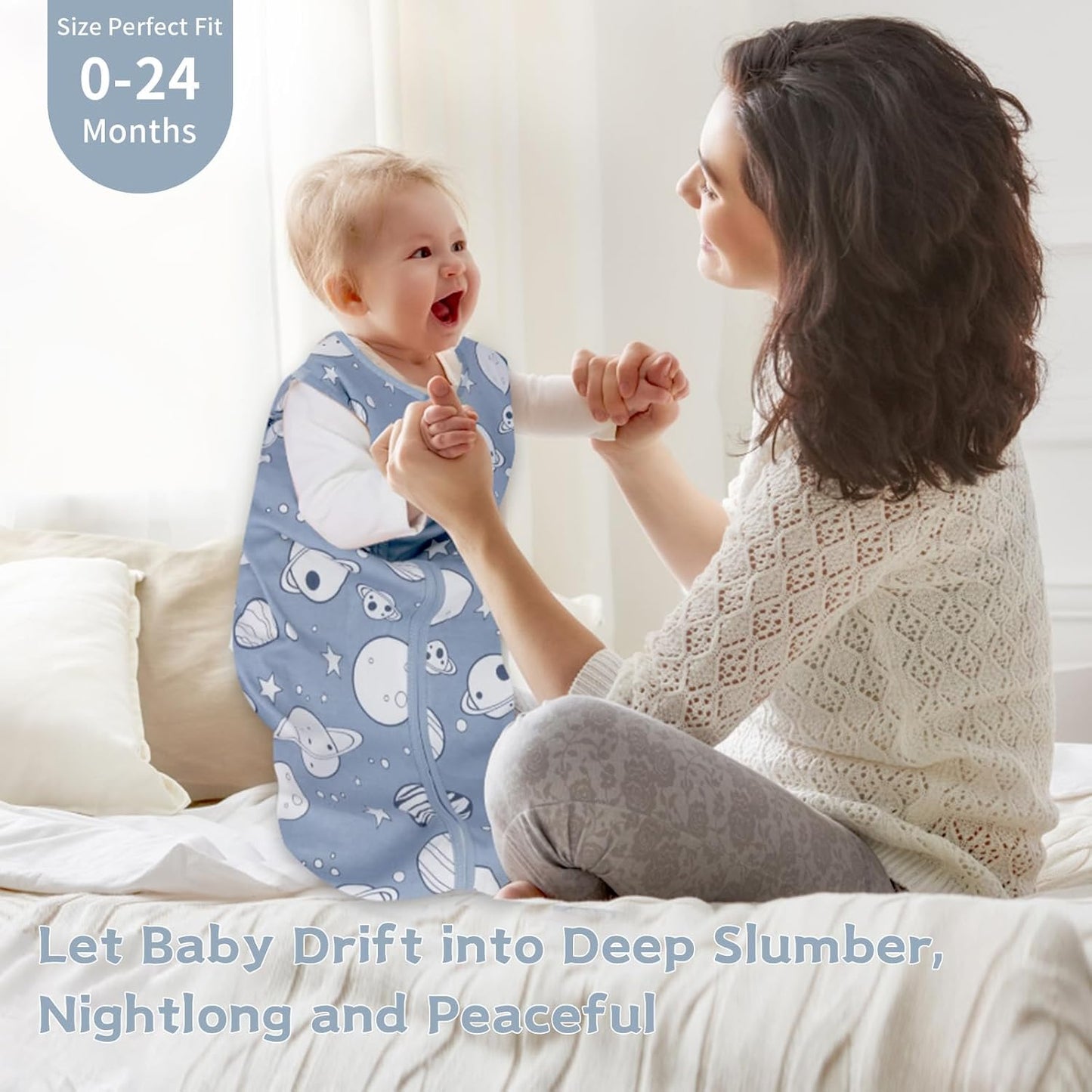 Skiennix Baby Sleep Sack | 100% Cotton Wearable Blanket for 6-12 Months | 3-Pack Lightweight Design
