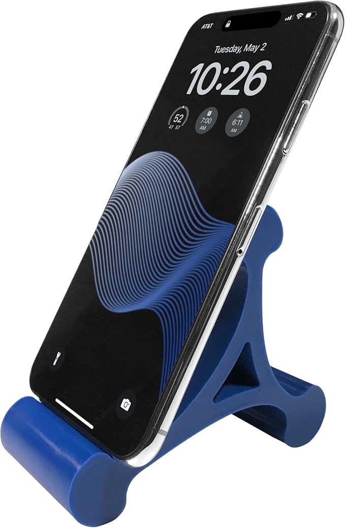 Mica Design Company Skalene Phone Stand - 100% Silicone Rubber, Adjustable Phone Holder, Prop, Rest - Desk, Office, Home, Kitchen Accessory (Royal Blue)