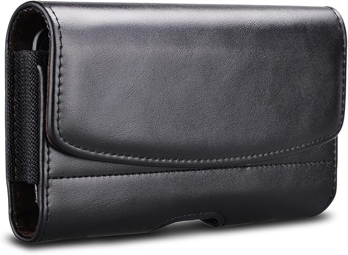 Tiflook Phone Holster for iPhone 17 Pro Max iPhone 16 15 14 13 12 11 XS max 17 Air 13 Mini 12 Mini PU Leather Cell Phone Pouch with Belt Clip Loop Card Holder Carrying Case,Black