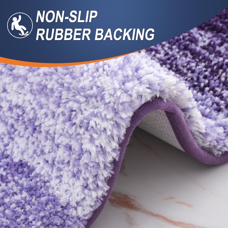 OLANLY Bathroom Runner Rugs Mat 47x17, Extra Soft Absorbent Microfiber Bath Rugs, Rubber Backing, Quick Dry, Washable Long Bath Mats for Bathroom Floor, Tub and Shower, Home Decor Accessories, Violet