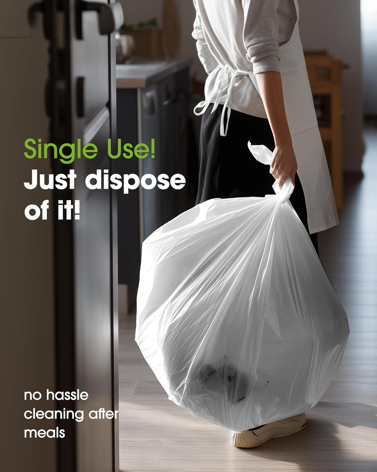 Pureegg 8-Pack White Disposable Tablecloths & 100 Heavy-Duty Black Plates | BPA-Free, Leakproof, Ideal for Parties & Picnics