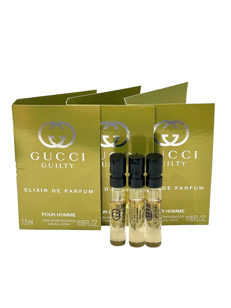 Gucci GUILTY MEN Elixir Sample Perfume 1.5 ml / 0.05 oz - set of 3 spray samples