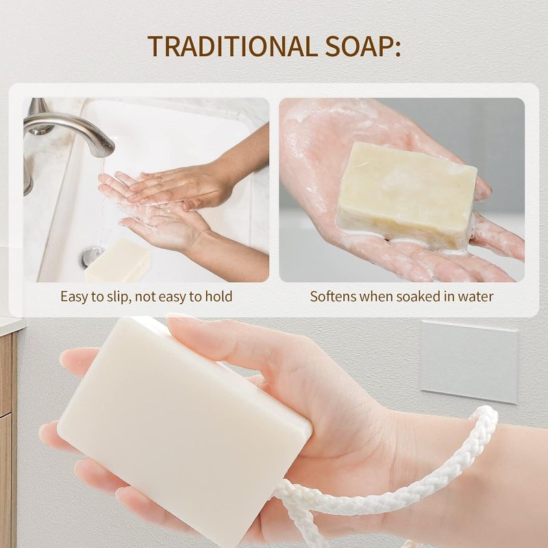 Men's Bar Soap - Natural Soap On A Rope | 4-Pack, 200g Each for Body & Face Care