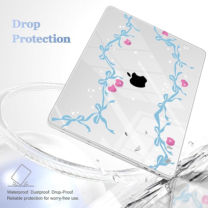 Lepeoac for MacBook Pro 16 inch Case 2019 2020 Release Model A2141, Plastic Hard Shell Cover with Keyboard Cover & Screen Protector for MacBook Pro 16 inch with Touch Bar & Touch ID, Cherry Bow