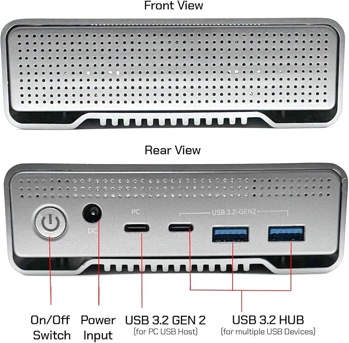 Avolusion PRO-G1 Series 12TB USB 3.2 Gen 2 (10Gbps) External Hard Drive w/USB HUB for Windows or MacOS Desktop PC/Laptop (Silver) (Renewed)