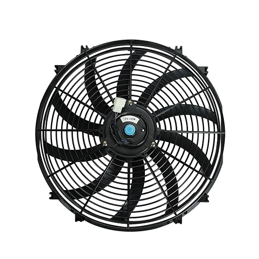 FSBCGT 2PCS 16 Inch Universal Slim Fan Push Pull Electric Radiator Cooling 12V 120W Mount Kit Black
