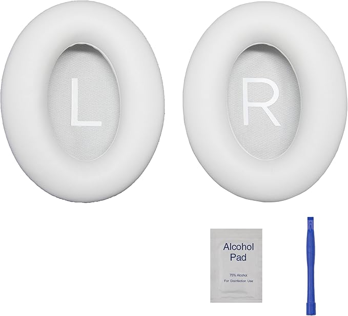 ZORIVASTRA Replacement Ear Pads - Compatible with Bose QuietComfort 45 / SE Headphones, Soft Protein Leather,Premium Noise Cancelling Earpads, Durable & Comfortable Ear Cushions (QC 45-White)