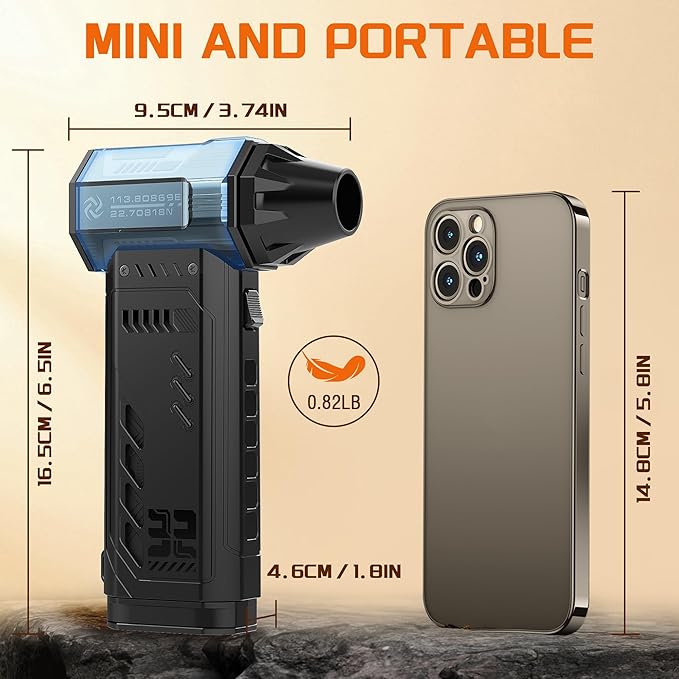 Air Duster - 250,000RPM Compressed Air Duster, Replaceable Batteries 2pcs,Long Life-mini Blower, 3-Gear Adjustable- Electeic Air Duster for Keyboard,PCs,Leaves,Car Cleaning (X301MAX)