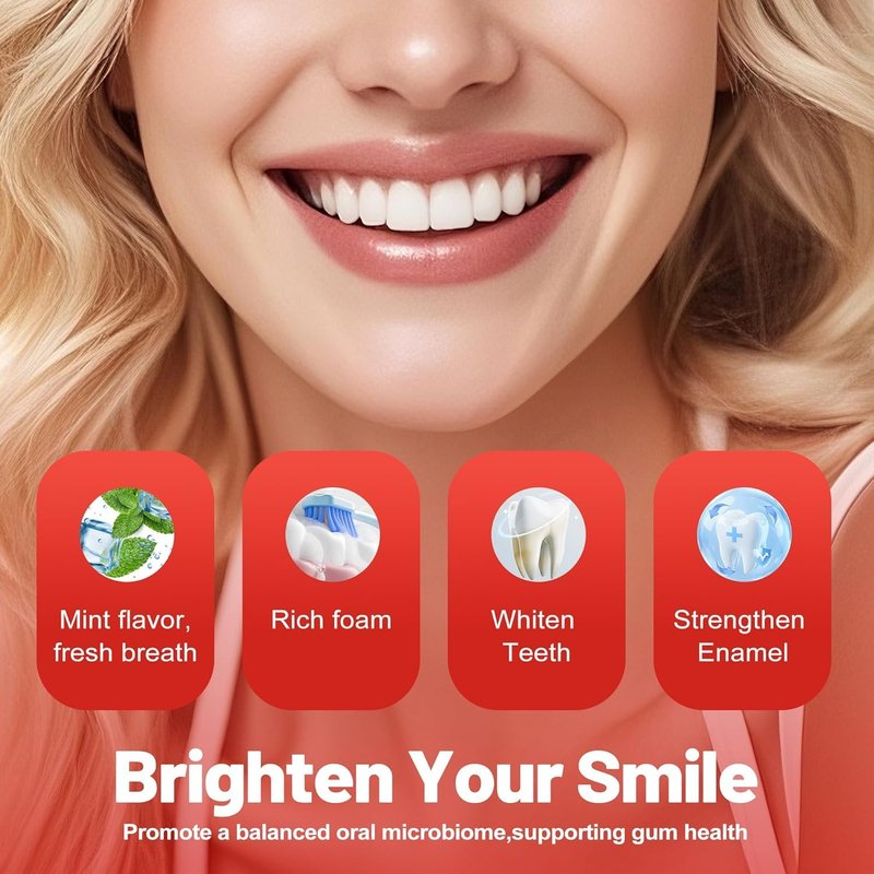 Qushen SP-6 Probiotic Toothpaste,SP6 Toothpaste for Whitening Teeth & Fresh Breath, 6 Probiotics Formula, Fluoride-Free, Enamel Safe, Natural Mint Flavor