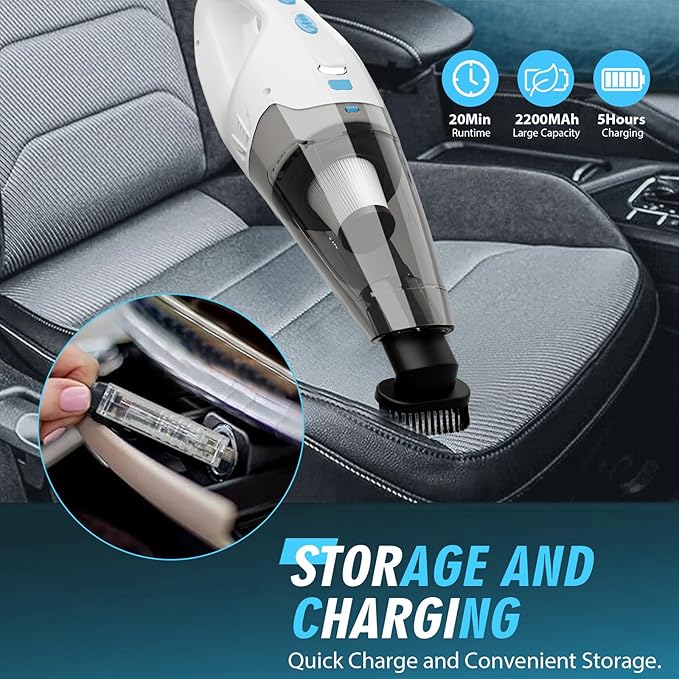 FUOAYOC Handheld Vacuum Cordless, 1.6lbs Lightweight Hand Vacuum for Home/Car/Office Cleaning