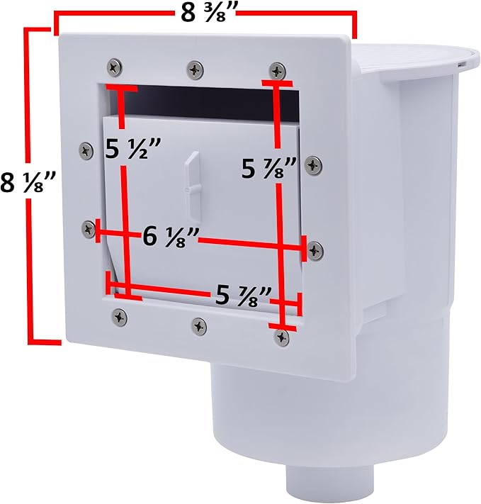 Rx Clear Heavy Duty Standard Complete Thru-Wall Skimmer Kit for Above-Ground Swimming Pool | Made of Non-Corrosive Abs Plastic | Chemical Resistant | White