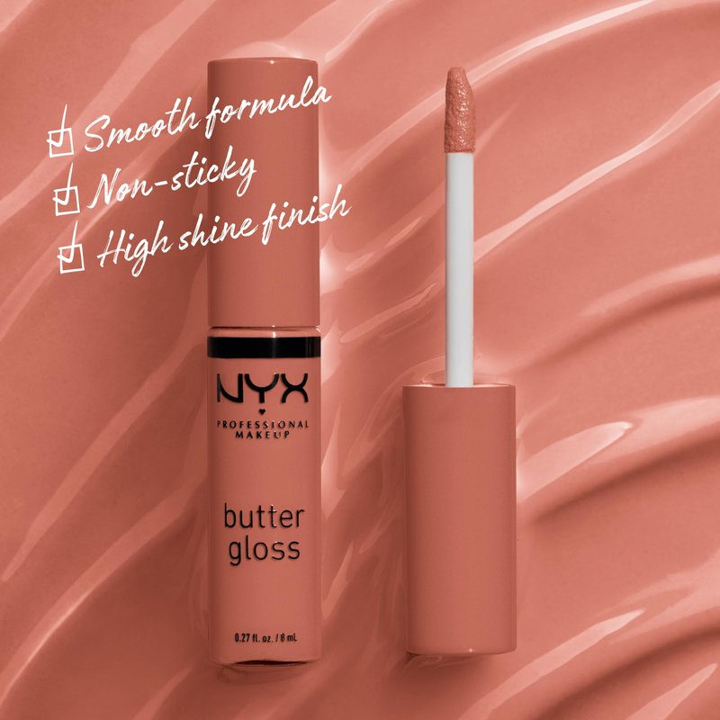 NYX PROFESSIONAL MAKEUP Butter Gloss Brown Sugar, Non-Sticky Lip Gloss - Pack Of 3 (Sugar High, Spiked Toffee, Butterscotch)