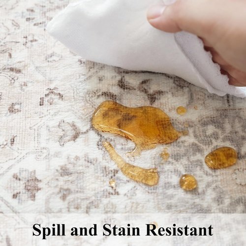 Hallway Washable Runner Rug - Vintage Non-Slip Soft Floor Mat for Entryway | 3x20 Beige