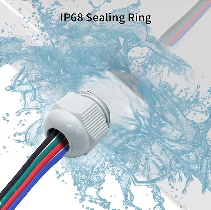 Bonsicoky 20 Pcs 3/8" NPT Nylon Cable Glands, IP68 Waterproof Adjustable Cord Grip Cable Connector Strain Relief Wire Protectors for 5-9mm Cable Diameter, Grey