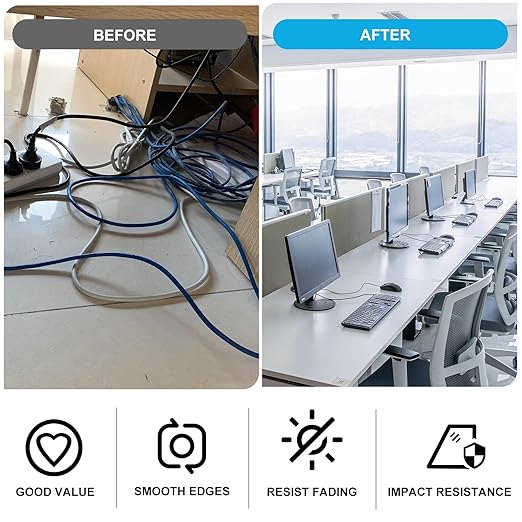 2-3/8" White Desk Grommet, JTemgle Flexible Cable Grommet Rubber Cable Hole Cover Wire Organizer Caps Desktop Cord Management for Home Office TV Stands Tabletops, 2 Pieces