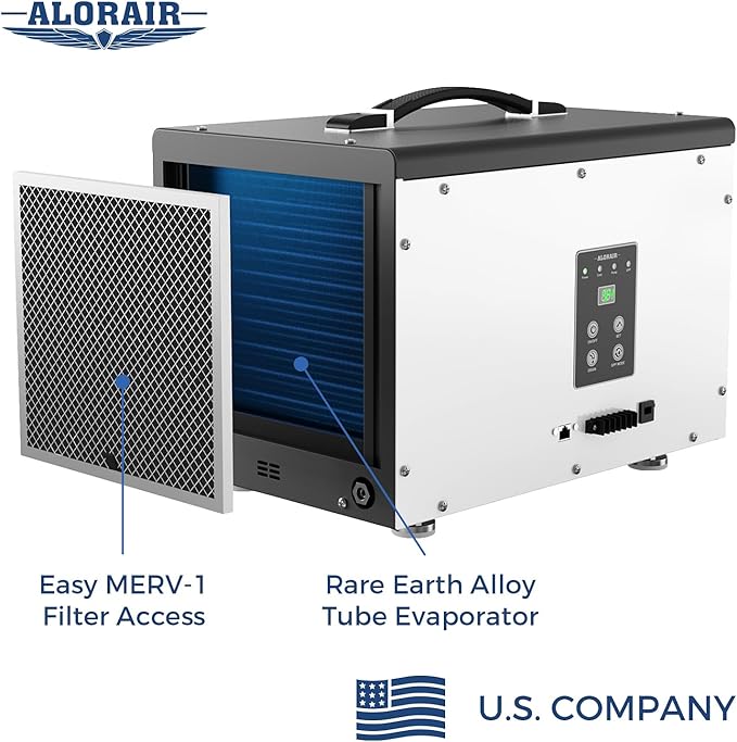 ALORAIR 120 PPD Crawl Space Dehumidifier with Pump, Commercial Basement Dehumidifier with Drain Hose, Compact Portable Auto Defrost Dehumidifier for Crawlspace and Under-House Use