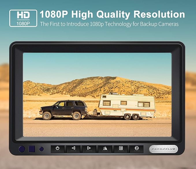ZEROXCLUB 1080P FHD Digital Wireless Backup Camera System Kit for RV/Truck/Trailer/Van/Bus,Night Vision,7inch HD LCD Monitor,IP69 Waterproof Rear View Camera No Interference Record-HW02-M