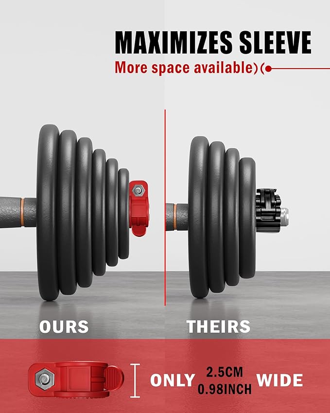 ZY-HUAN Mini Barbell Clips 1 inch I Multi-Size Adjustable Barbell Collar I 1 inch Barbell ClampsIQuick Release Weight Clips Pair of Locking for Dumbbell Bar