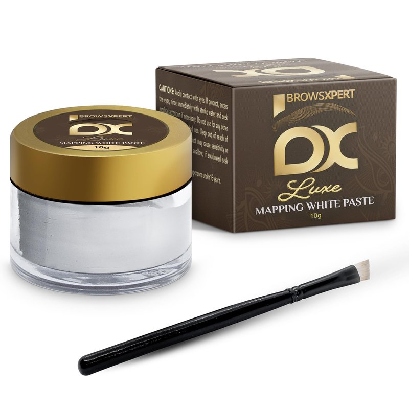 BROWSXPERT White Mapping Paste 10g – Professional Mapping Tool. Defines Clean Borders, Smudge-Free, Soft Texture – Includes Application Brush