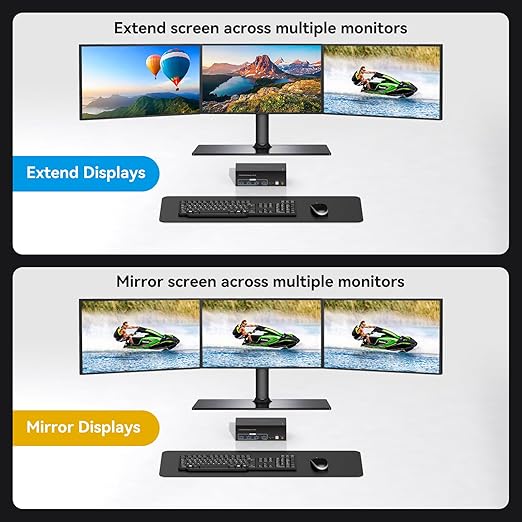 ATLAHET 8K KVM Switch 3 Monitors 2 Computers 8K 60Hz 4K 120Hz KVM Switches HDMI+2 Displayport for Two PC Share Triple Monitor