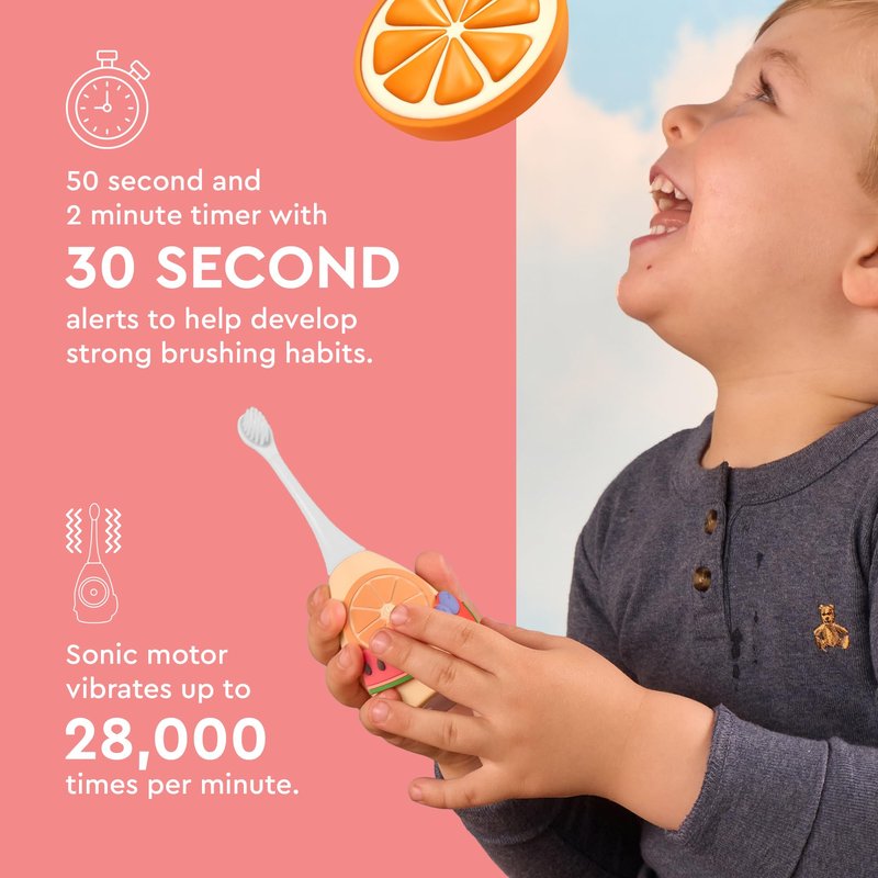 Boka Kids Sonic Electric Toothbrush - Rechargeable Sonic Powered Toothbrush - Food Grade Silicone Bristles for Deep Cleaning - Dentist Recommended Oral Care - U Brush and Nylon Brush Set