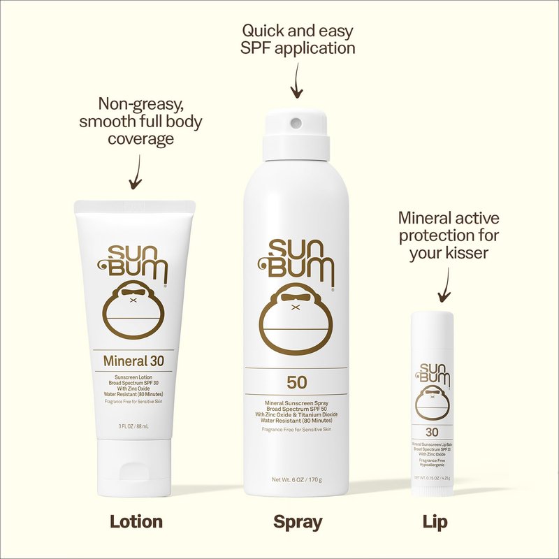 Sun Bum Mineral SPF 50 Sunscreen Body Spray - Water-Resistant Broad Spectrum Moisturizing Sunscreen with Vitamin E - Hawaii 104 Act Compliant (Made without Octinoxate & Oxybenzone) - 6 oz