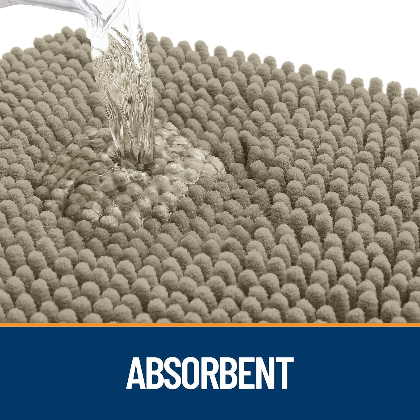 OLANLY Dog Door Mat - Absorbent Non-Slip Chenille for Muddy Paws | 35x24 Inches, Warm Taupe