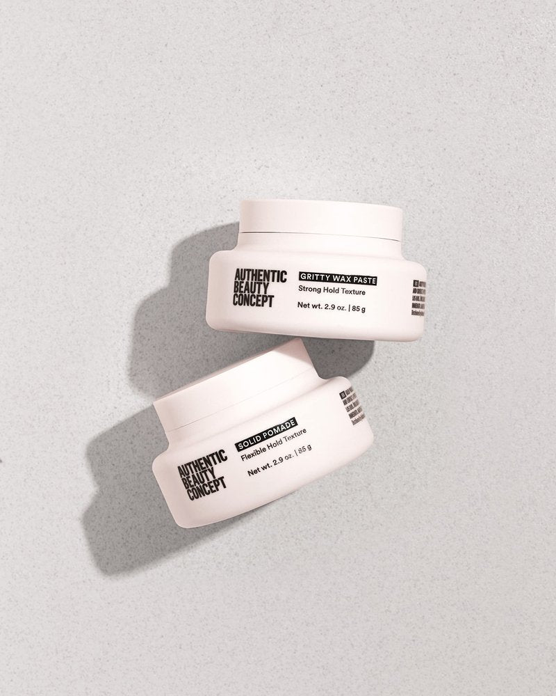 Authentic Beauty Concept Solid Pomade | Texture Hair Pomade | Medium Hold | Shiny Finish | All Hair Types | Vegan & Cruelty-free | Silicone-free | 2.9 oz.