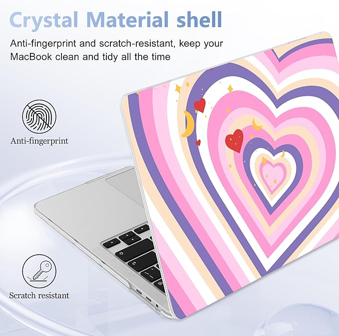 Lepeoac for MacBook Pro 16 inch Case 2019 2020 Release Model A2141, Plastic Hard Shell Cover with Keyboard Cover & Screen Protector for MacBook Pro 16 inch with Touch Bar & Touch ID, Wildflower Heart