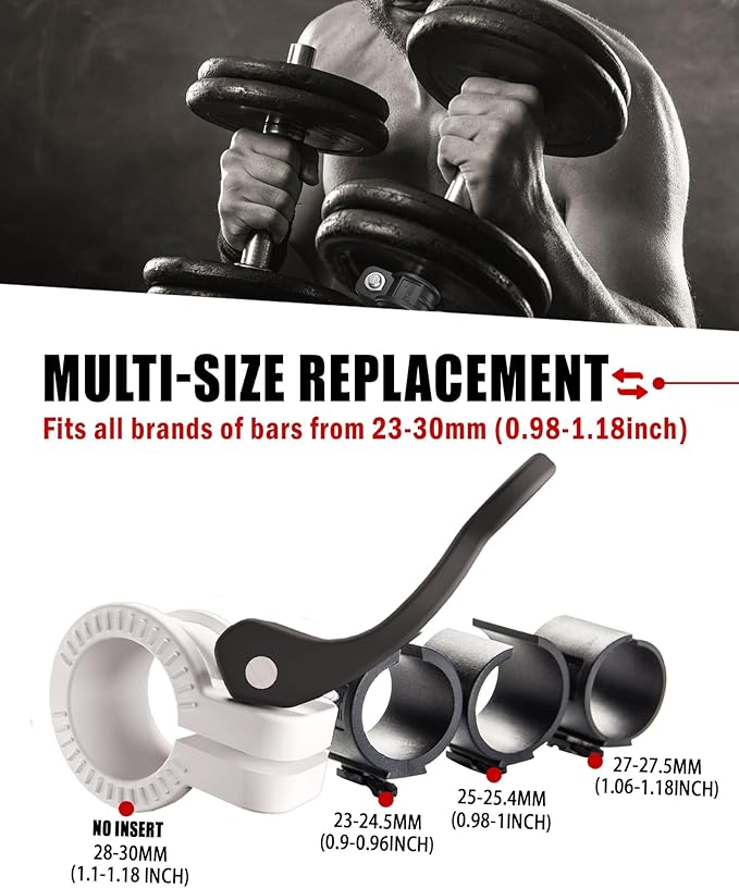 ZY-HUAN Mini Barbell Clips 1 inch I Multi-Size Adjustable Barbell Collar I 1 inch Barbell ClampsIQuick Release Weight Clips Pair of Locking for Dumbbell Bar