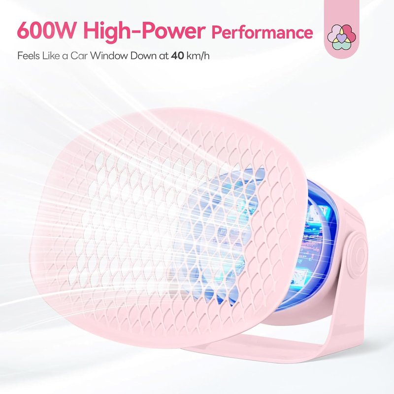 SAVILAND 600W Nail Dryer - Fast Drying Pink Nail Polish Machine with Adjustable Angle & Dual Heating Modes | Ideal for Gel & Regular Polish
