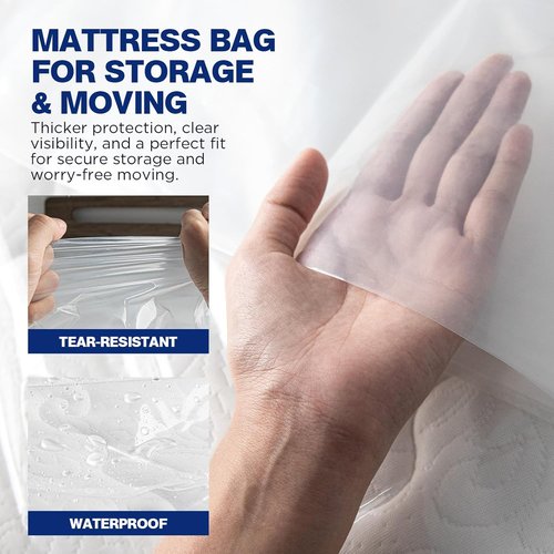 Mattress Bags for Moving & Storage by [Brand Name] - Waterproof, Tear-Resistant, 107" x 78" x 14" for King/Queen Size