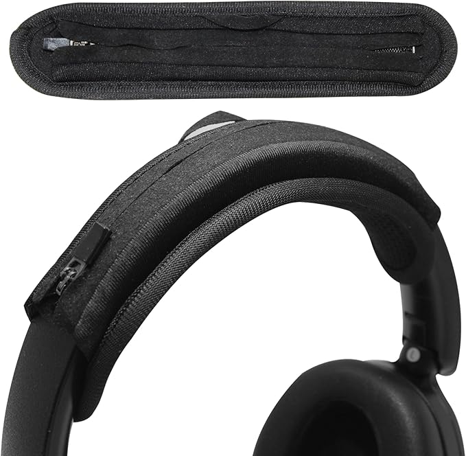 Adhiper Universal Headphone Headband Cover for Sony Beats Bose Soundcore HyperX ATH Skullcandy JBL Jabra, Headband Cover Cushion Protector for Sony XM5, XM6 & Skullcandy Crusher Evo & ANC 2 - Black